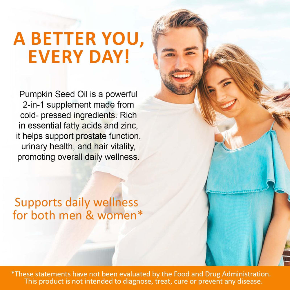 2-in-1 pumpkin seed oil capsules with saw palmetto for enhanced absorption
