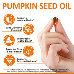 Pumpkin seed oil capsules providing moisturizing skin benefits