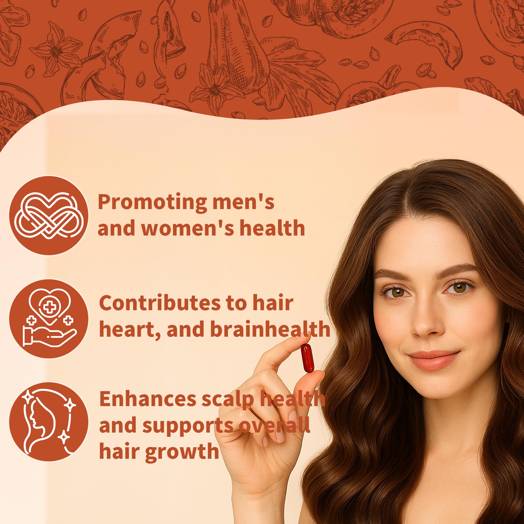 Pumpkin seed oil capsules for hair growth