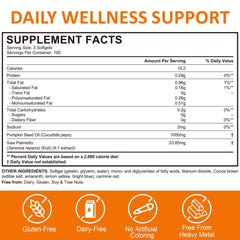 Pumpkin seed oil capsules and saw palmetto supplement