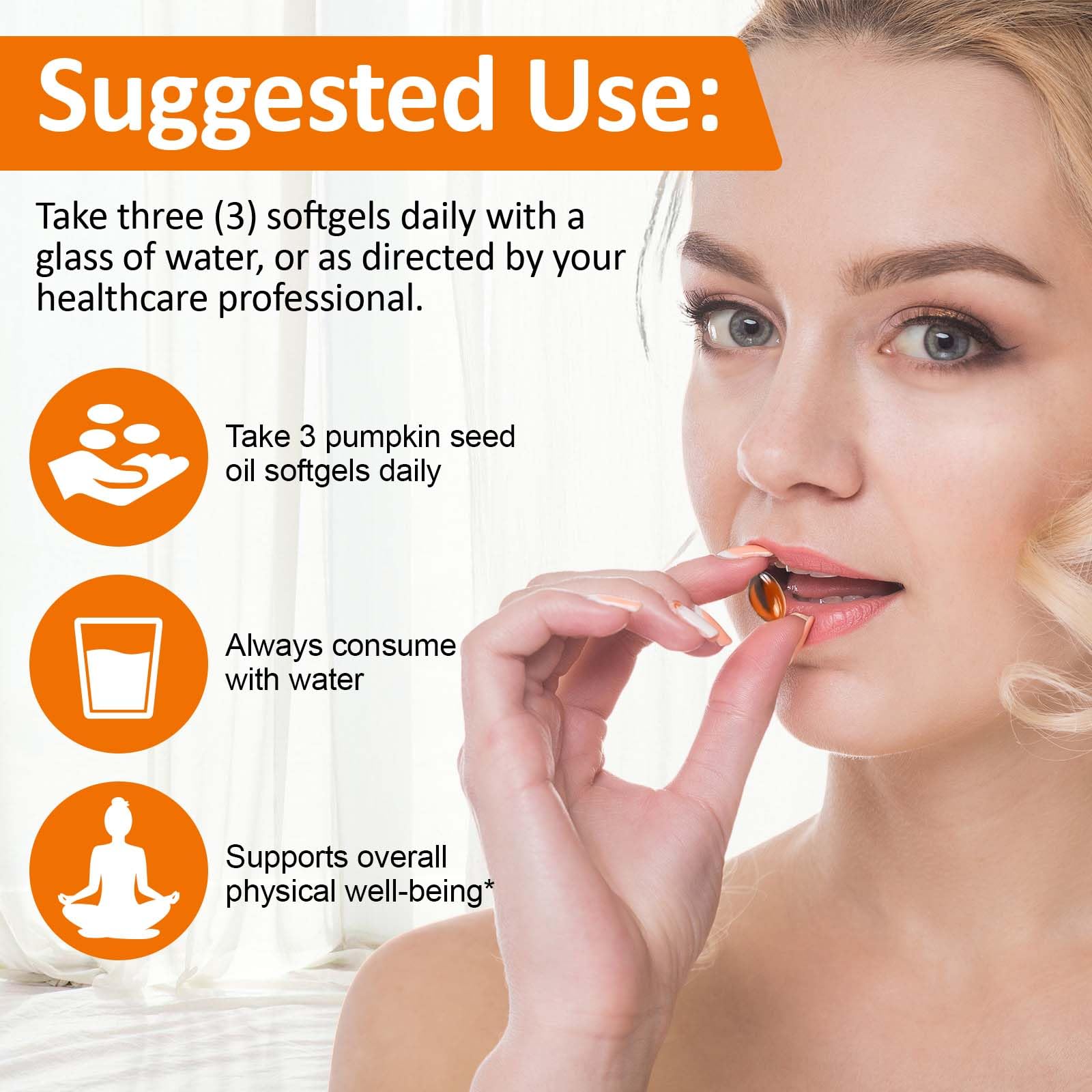 Dietary supplement bottle for hair and prostate health