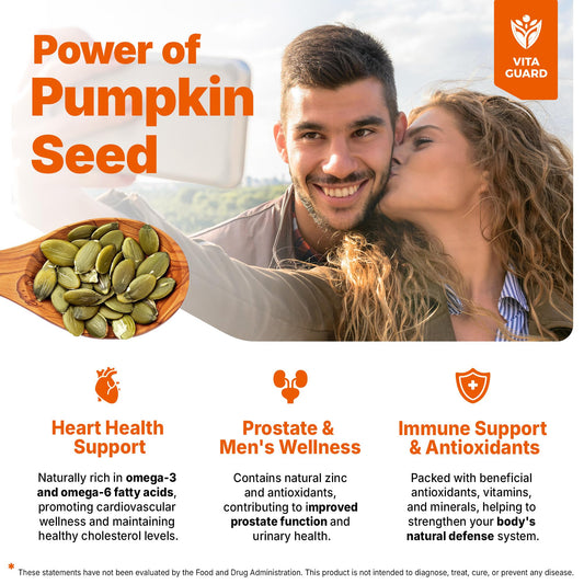 Close-up of pumpkin seed oil drops showing 2000 mg per serving