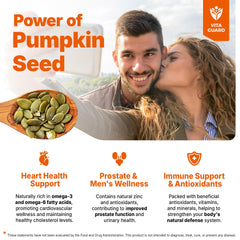 Close-up of pumpkin seed oil drops showing 2000 mg per serving