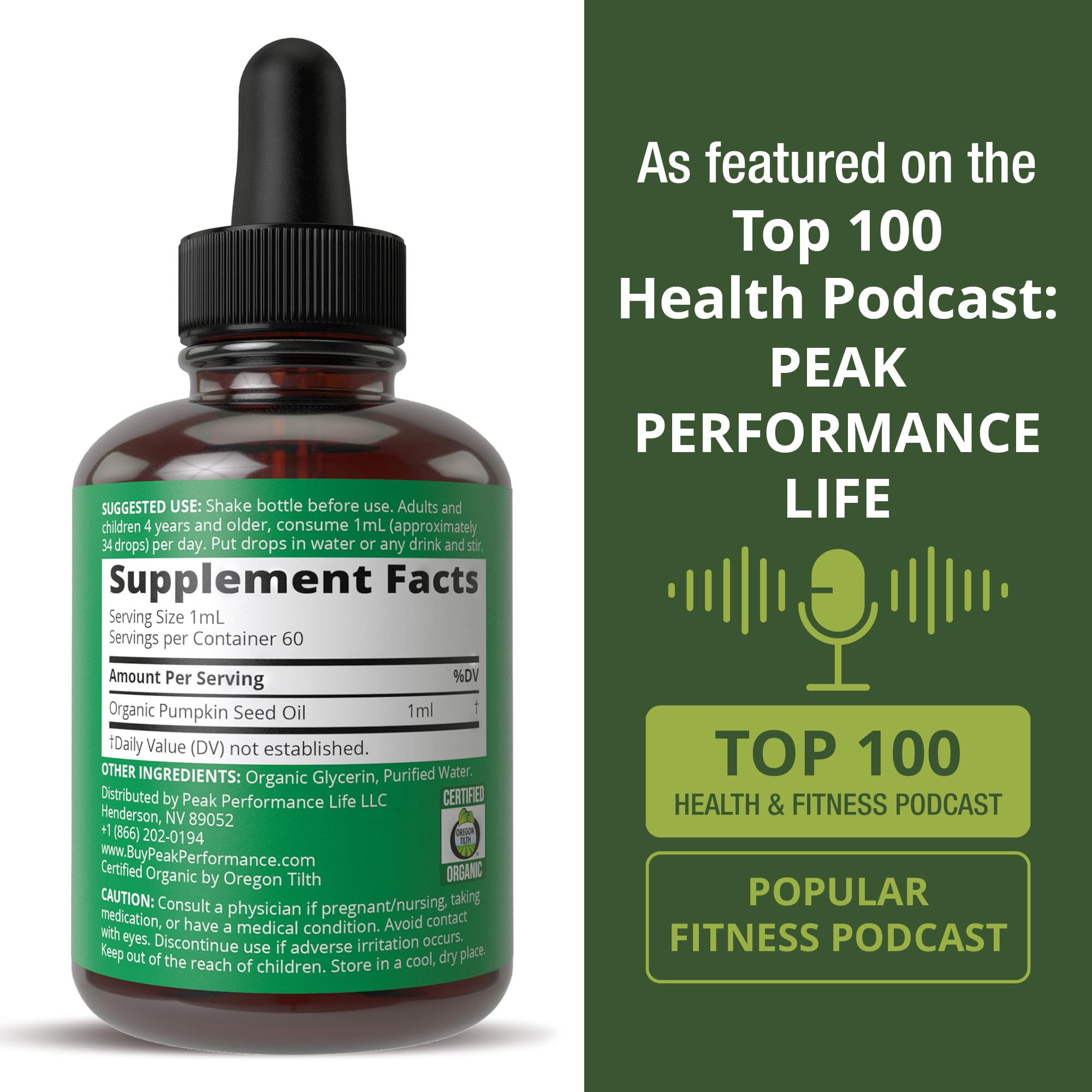 Third-party purity testing certificate for pumpkin seed oil drops