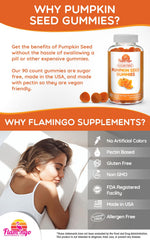 Close-up view of orange-flavored pumpkin seed oil gummies