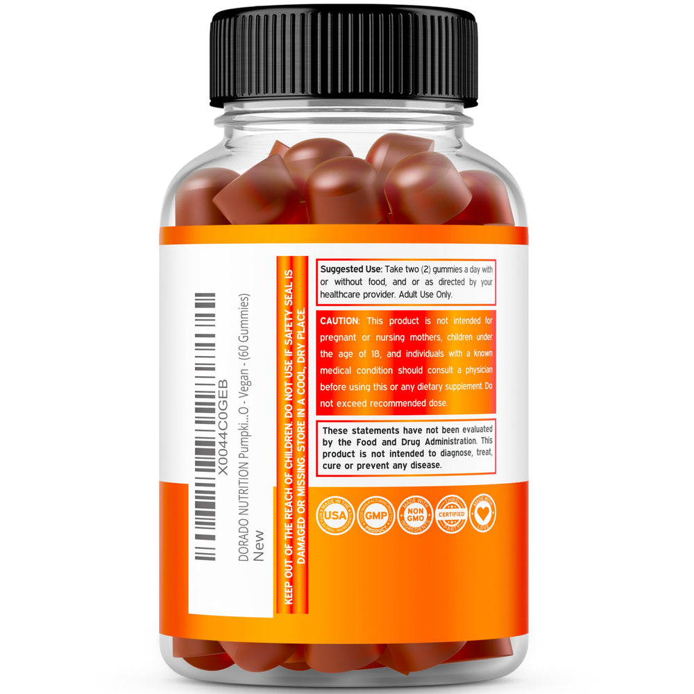 Nutrition facts and ingredients for Pumpkin Seed Oil Gummies