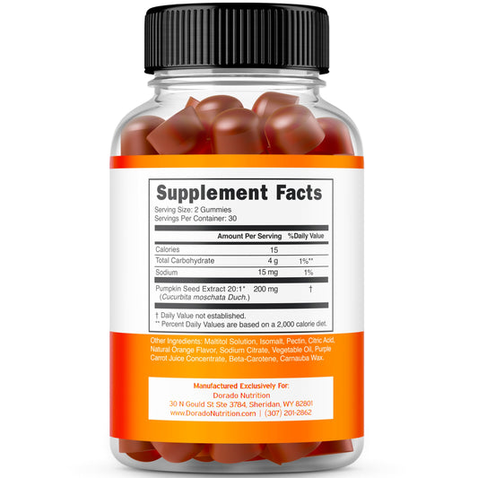 Orange flavor pumpkin seed oil gummies
