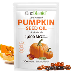 Bottle of Pumpkin Seed Oil with Saw Palmetto Capsules 1000mg per serving