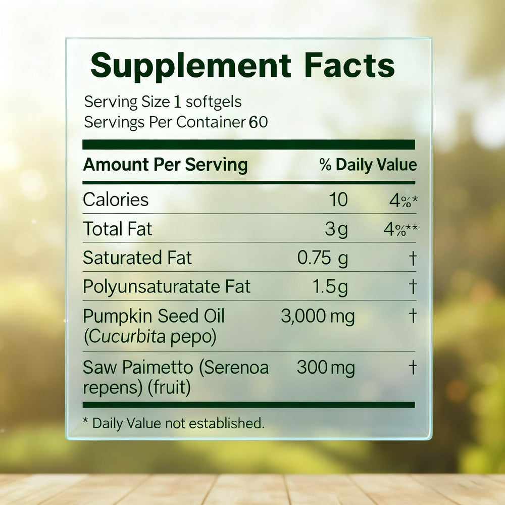 Close-up of Pumpkin Seed Oil Softgels bottle