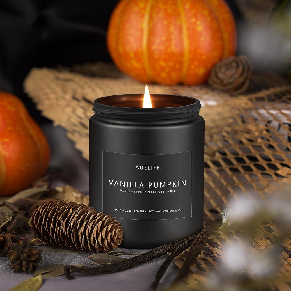 Pumpkin vanilla candle for fall season