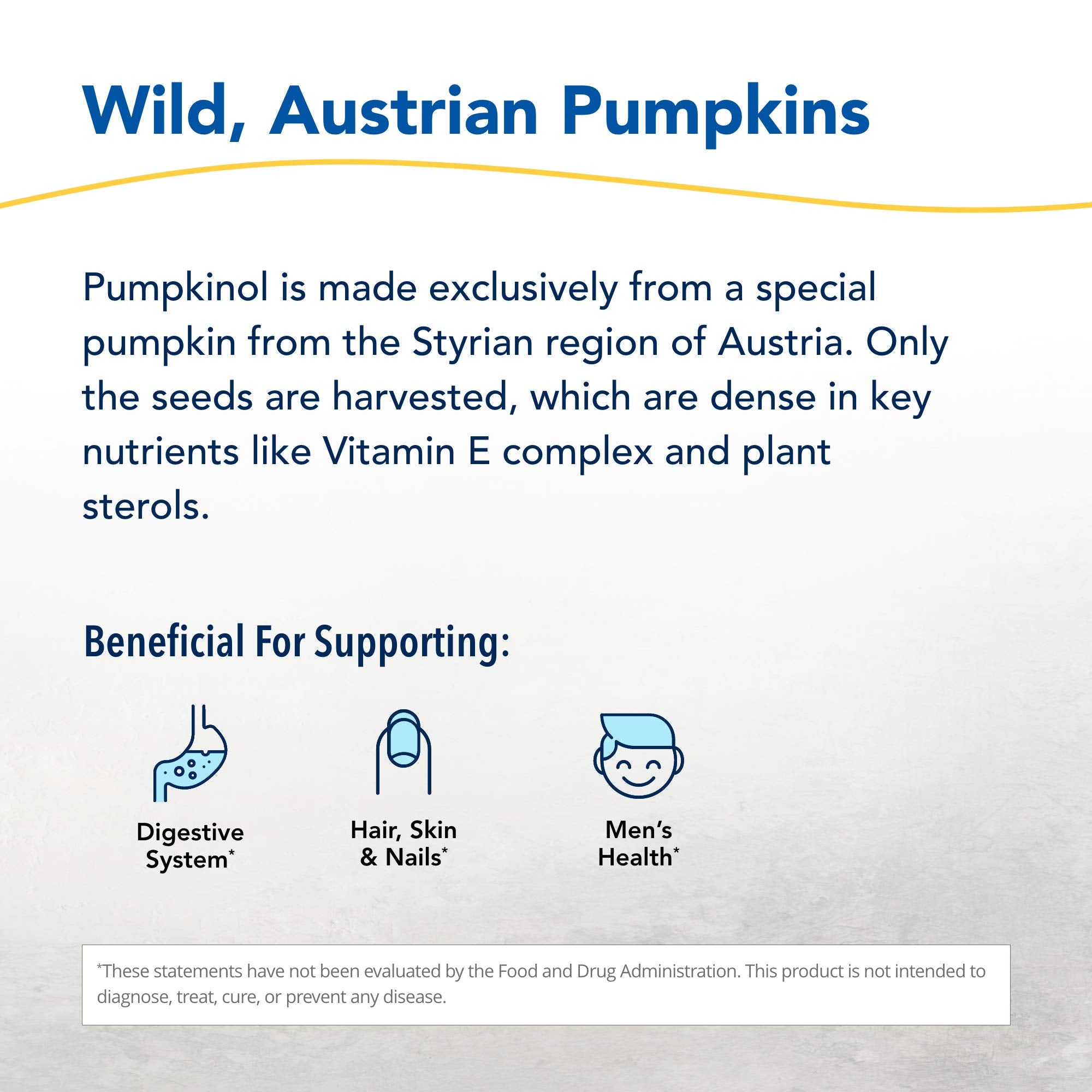 Close-up of Pumpkinol label showing ingredients