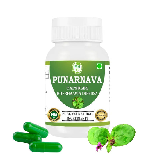 Punarnava capsules bottle 500mg, 60 vegetarian capsules