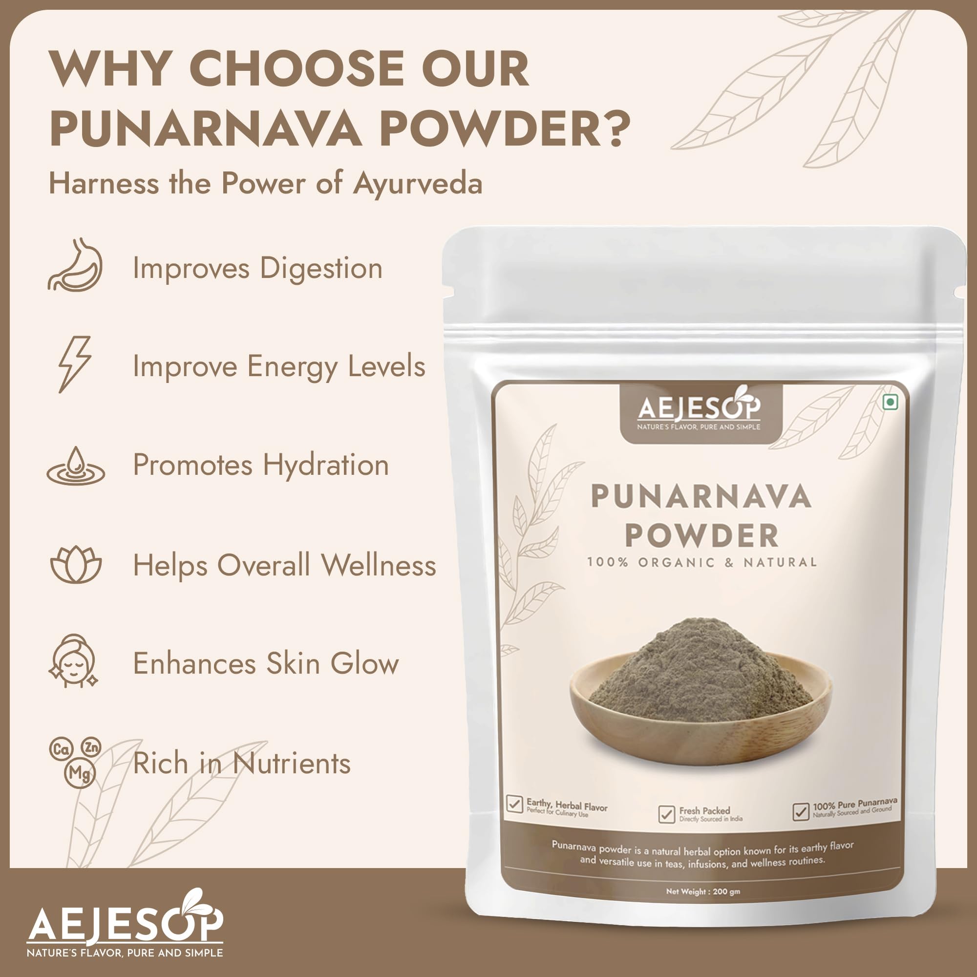 Punarnava powder packaging