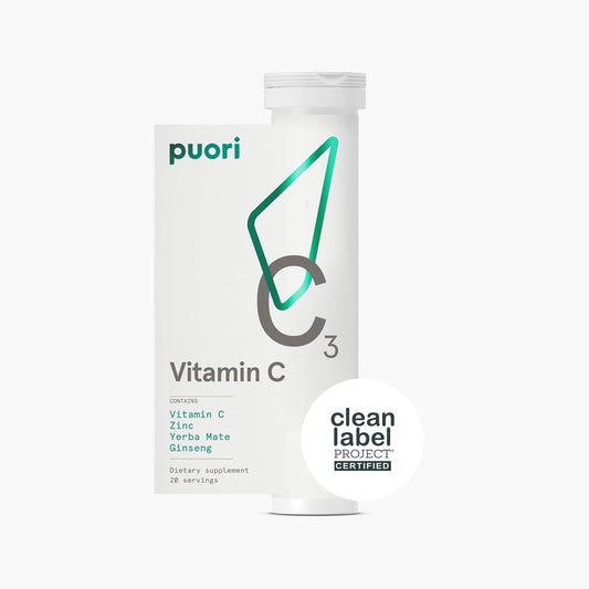 Front view of Puori C3 Vitamin C product with two tubes