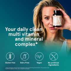 Close-up of Puori V bottle and capsules