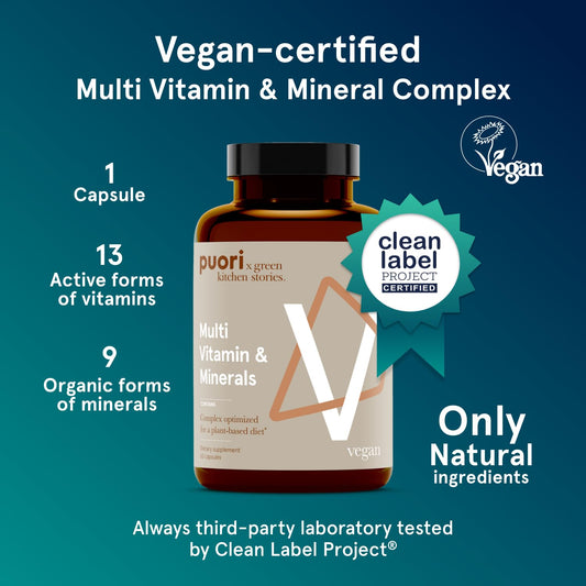 Puori V vegan-certified label on packaging