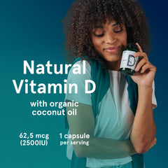 Puori D3 daily-use image suggesting taking one softgel per day.