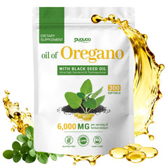 Puouoo 2 in 1 Oil of Oregano Capsules bottle with oregano and black seed oil