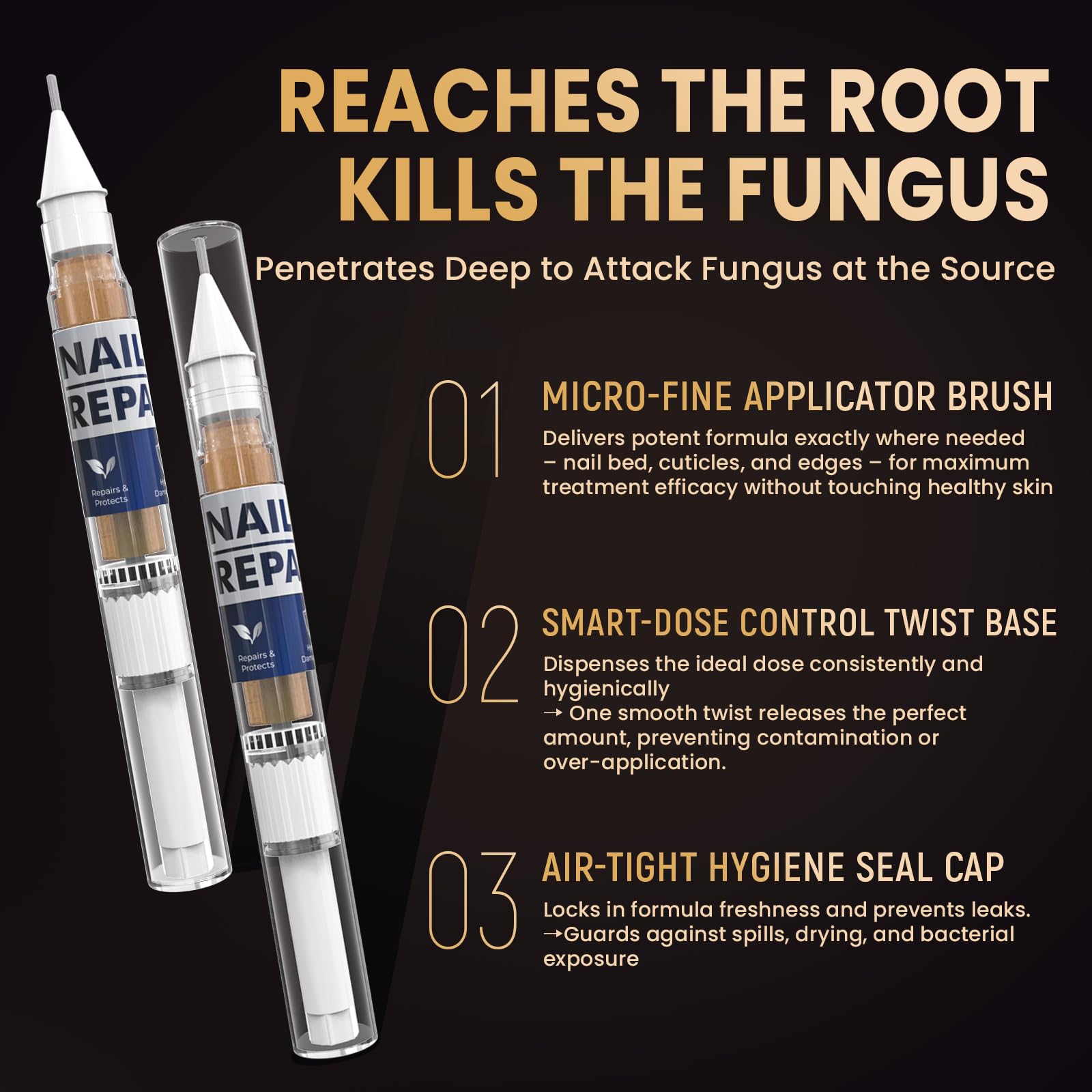 PUPCA Toenail Fungus Treatment Pen close-up applies to affected nails.