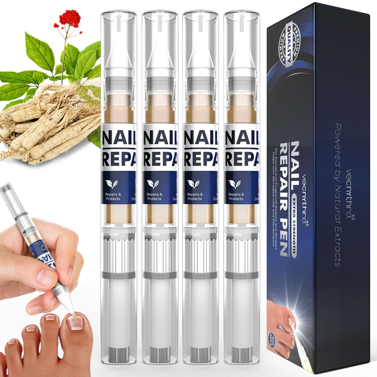 PUPCA Toenail Fungus Treatment Pen close-up shows precision applicator for targeted nail care.