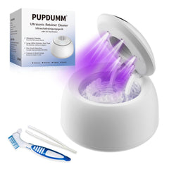 Front view of PUPDUMM Ultrasonic Retainer Cleaner with digital timer