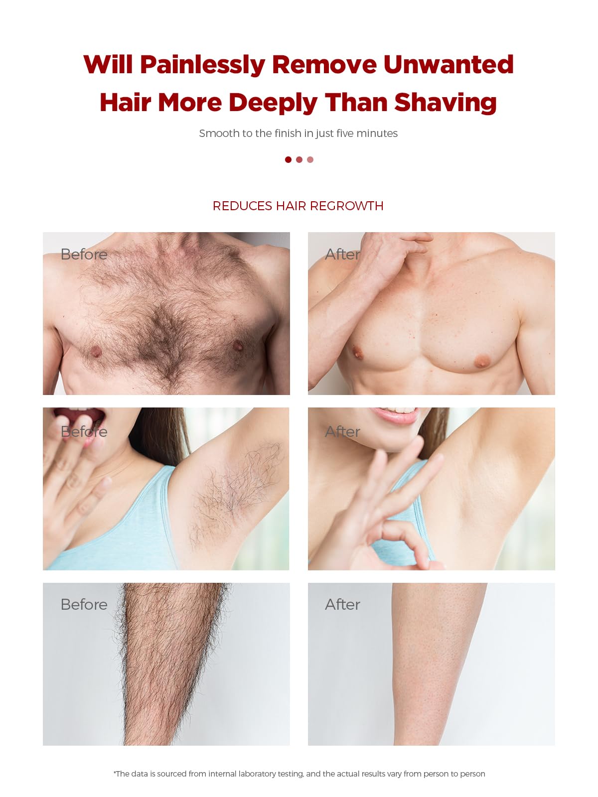 PUPUPE on leg for fast, silky-smooth hair removal results.