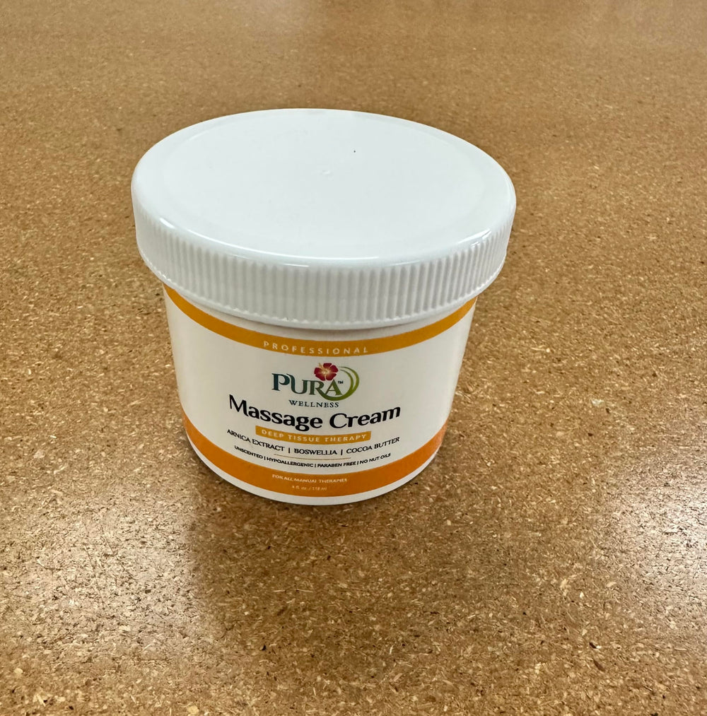 Ingredients panel for PURA 1st Wellness Deep Tissue Massage Cream