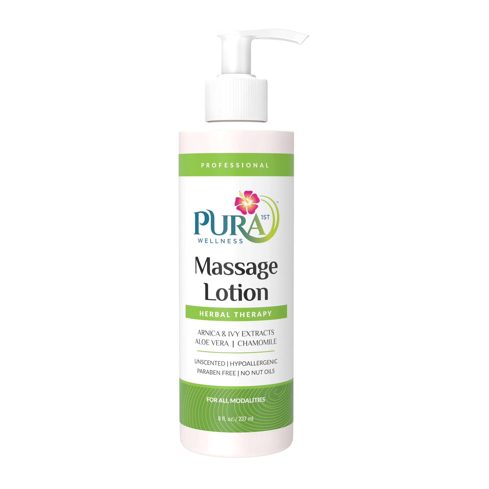 PURA 1st Wellness professional herbal massage lotion, 8oz, unscented