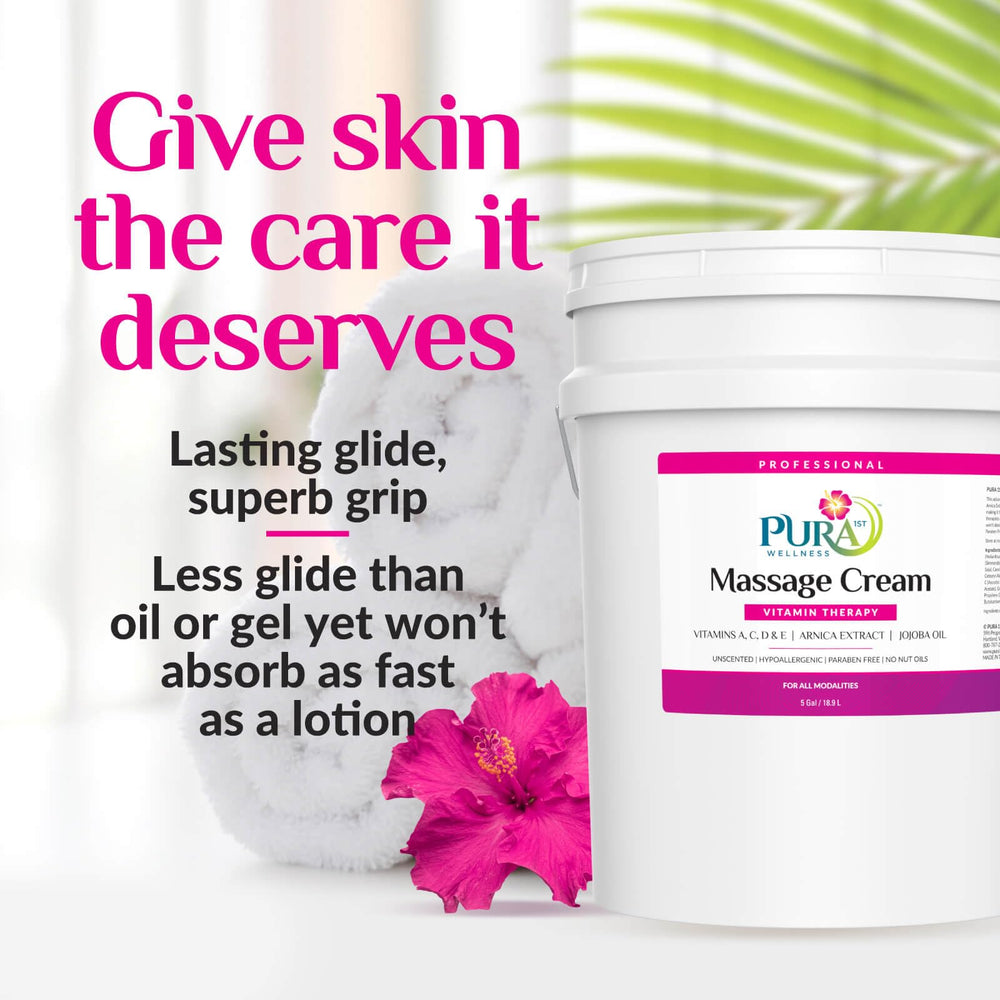 Close-up of massage cream texture showing non-greasy finish