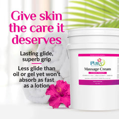 Close-up of massage cream texture showing non-greasy finish