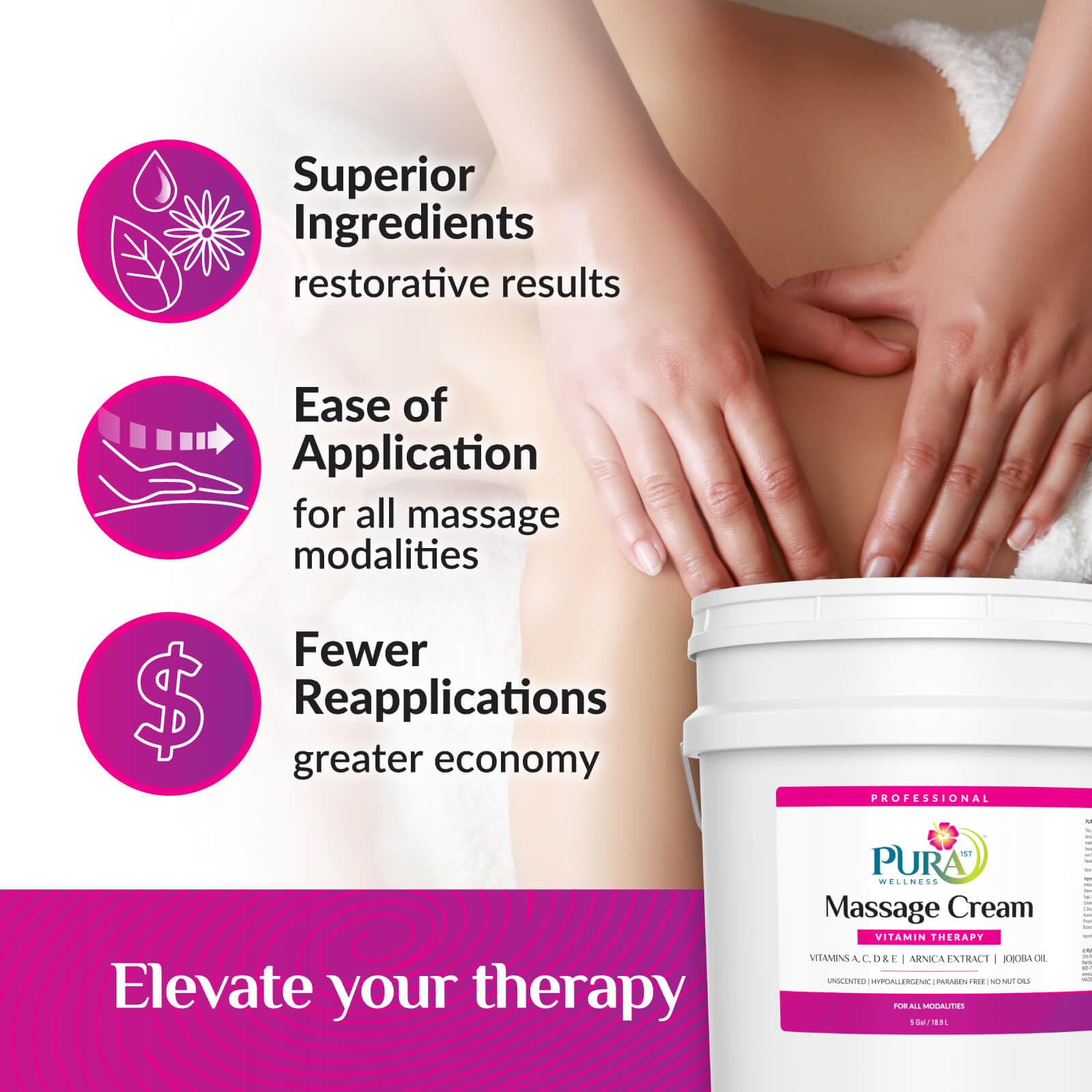 Unscented massage cream being dispensed from a pump