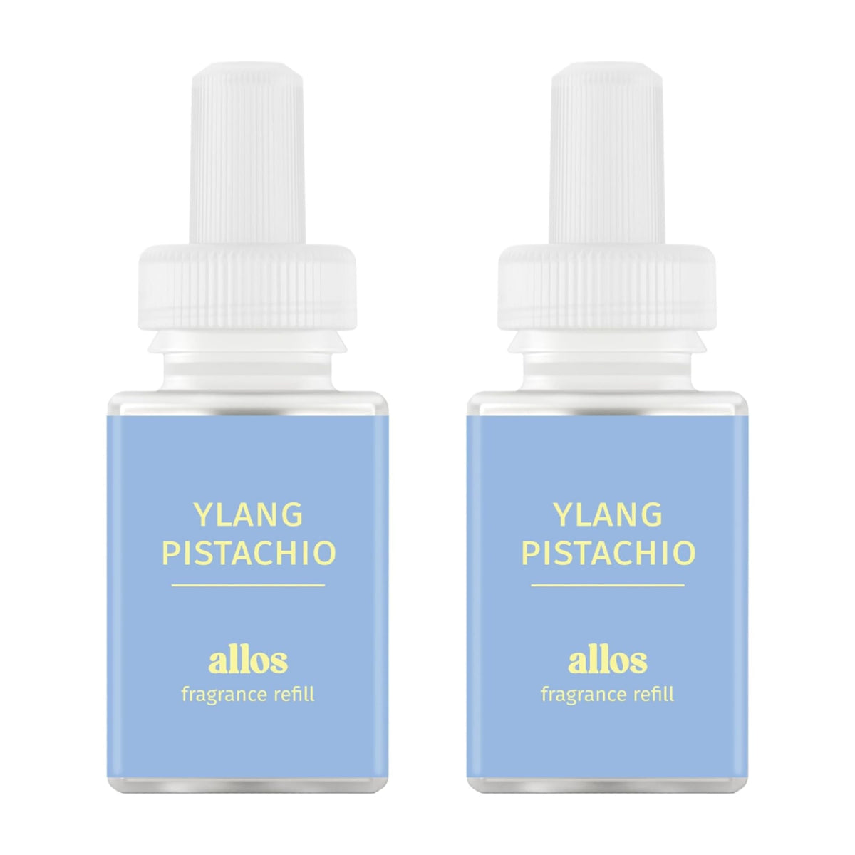 Pura and Allos Ylang Pistachio Calm fragrance refill 2-pack front view