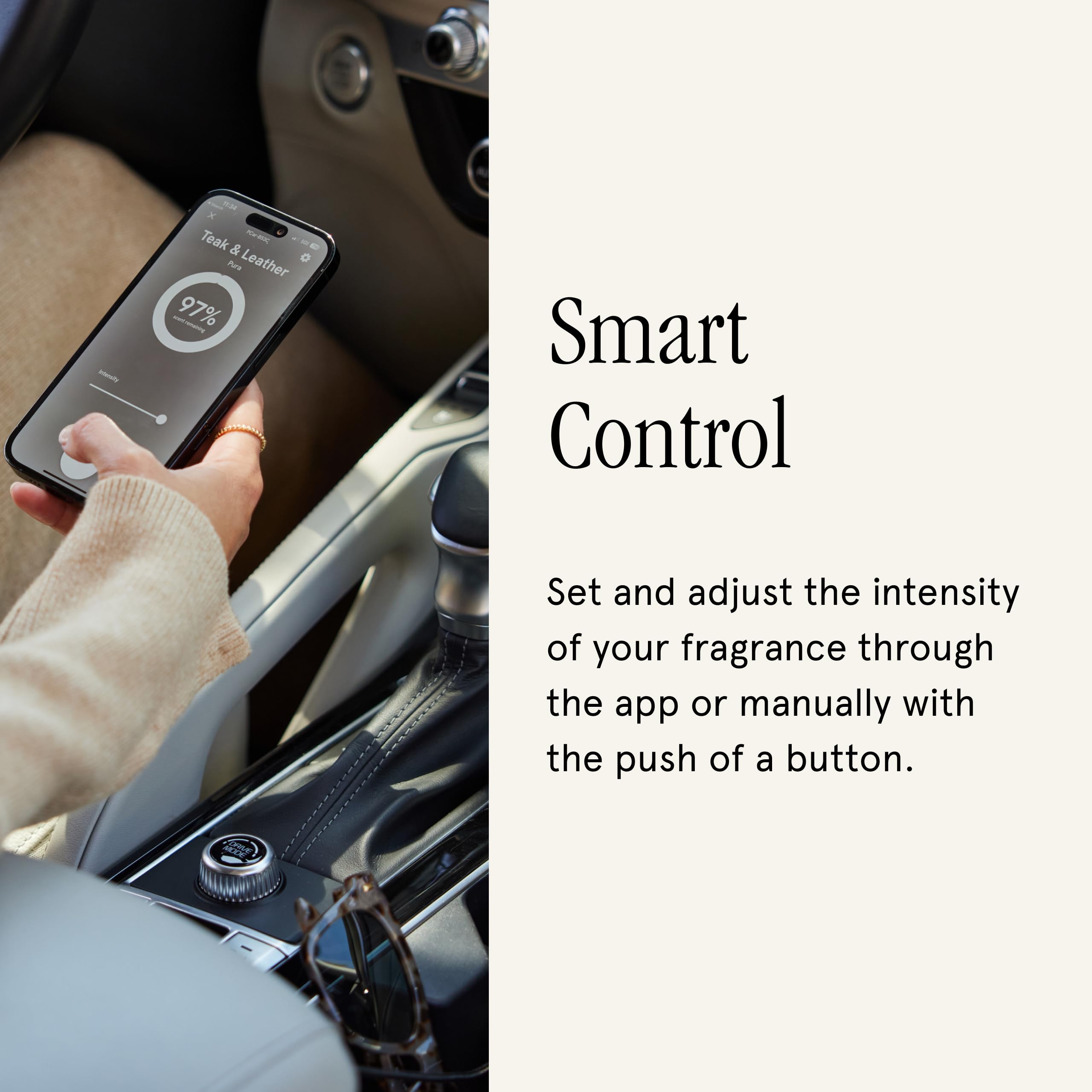 Pura app control for fragrance intensity and frequency