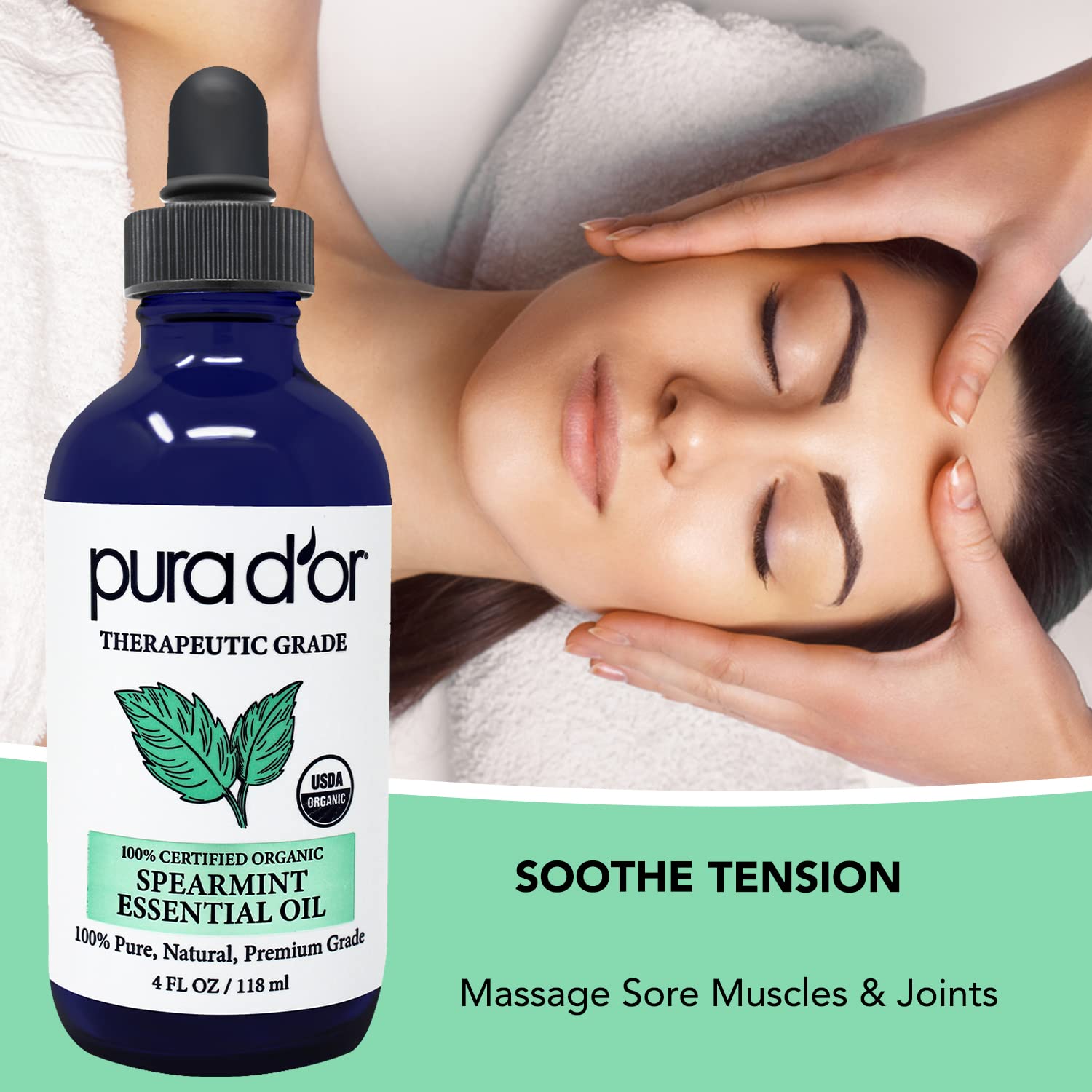 Spearmint essential oil used in natural cleaning solutions
