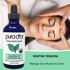Spearmint essential oil used in natural cleaning solutions