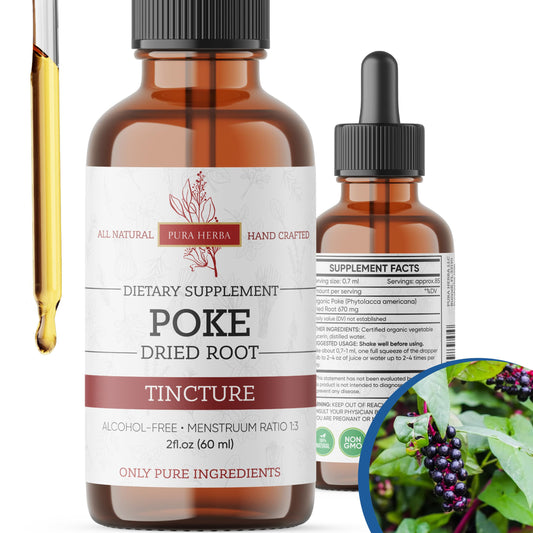 Pura Herba Organic Poke Root tincture 2 oz bottle