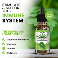 Side label view of PURA VIDA Moringa Liquid Drops bottle