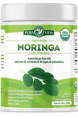 PURA VIDA Moringa Powder bottle with organic label
