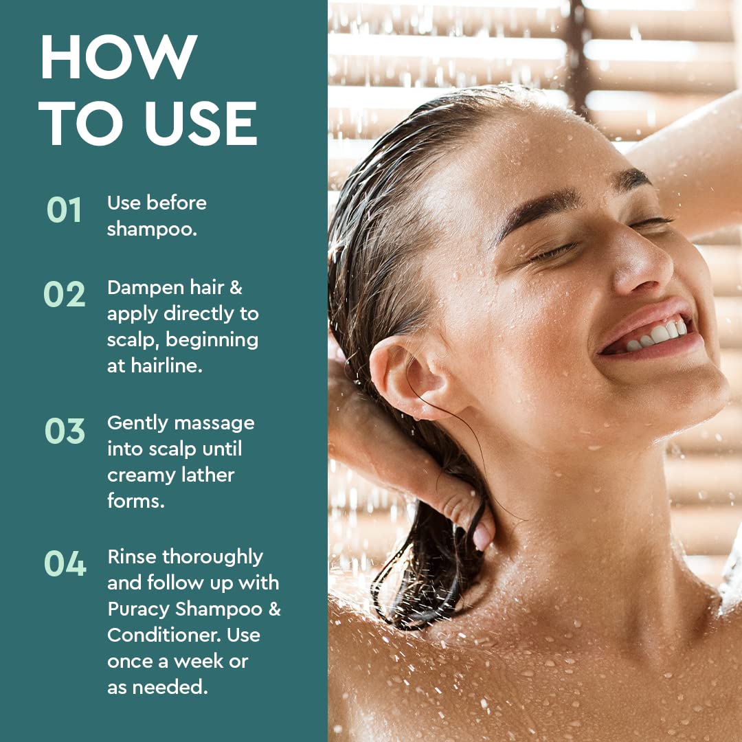 Puracy Scalp Scrub exfoliating particles for natural buildup removal