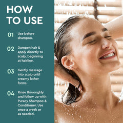 Puracy Scalp Scrub exfoliating particles for natural buildup removal