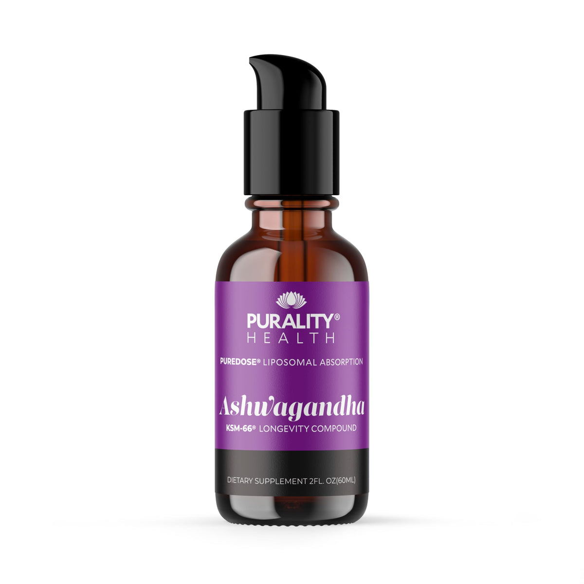 PURALITY HEALTH Ashwagandha Liposomal Liquid bottle with chai flavor