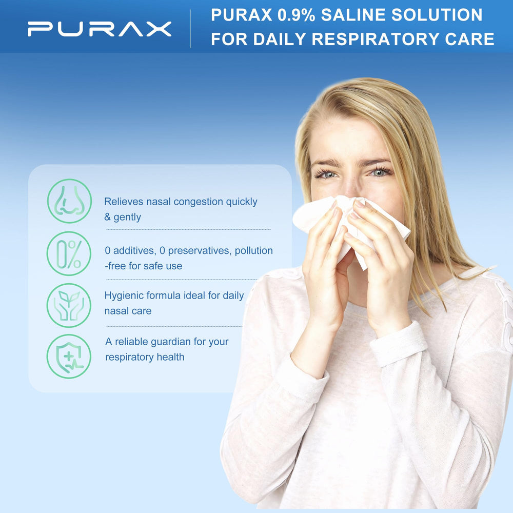 PURAX saline sealed ampoules show hygienic single-use freshness