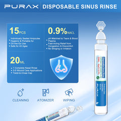 PURAX saline sealed ampoules show hygienic single-use freshness