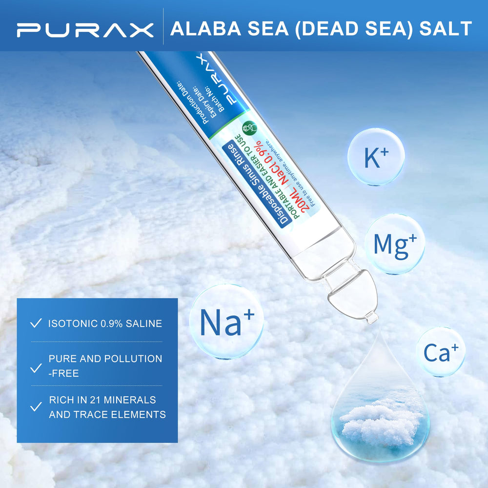 PURAX saline ingredients water and sea salt for simple nasal care