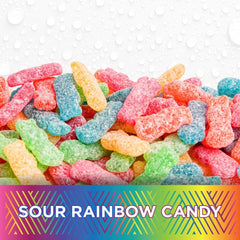 Close-up of Purbolics Aminos Sour Rainbow Candy label