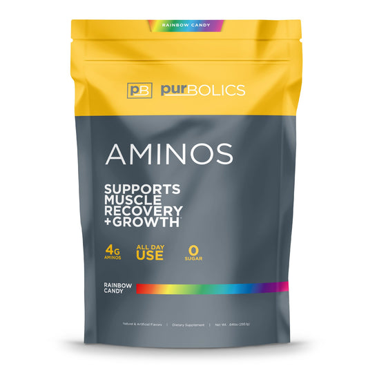 Purbolics Rainbow Candy amino supplement bottle label