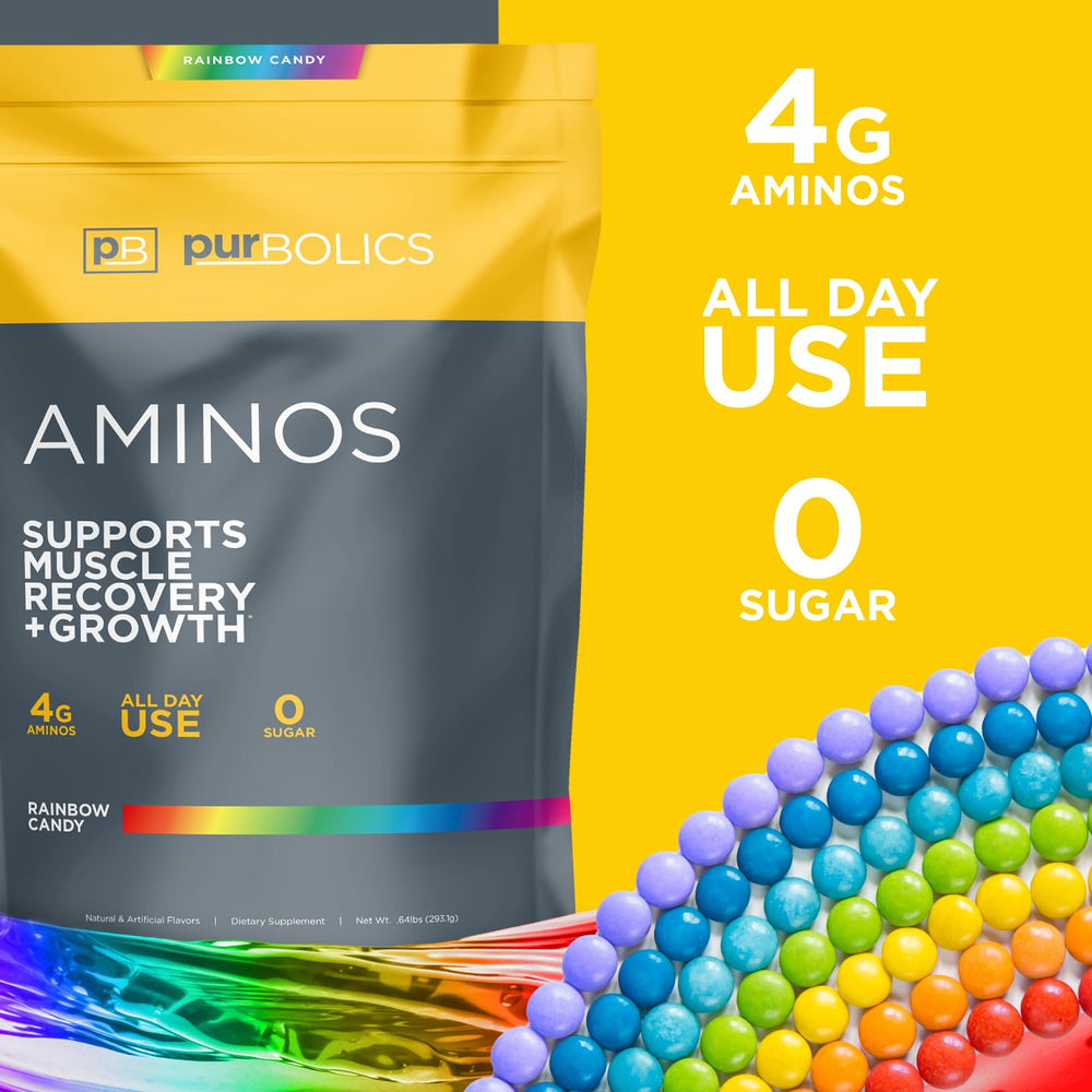 Rainbow Candy Purbolics Aminos dissolving in water