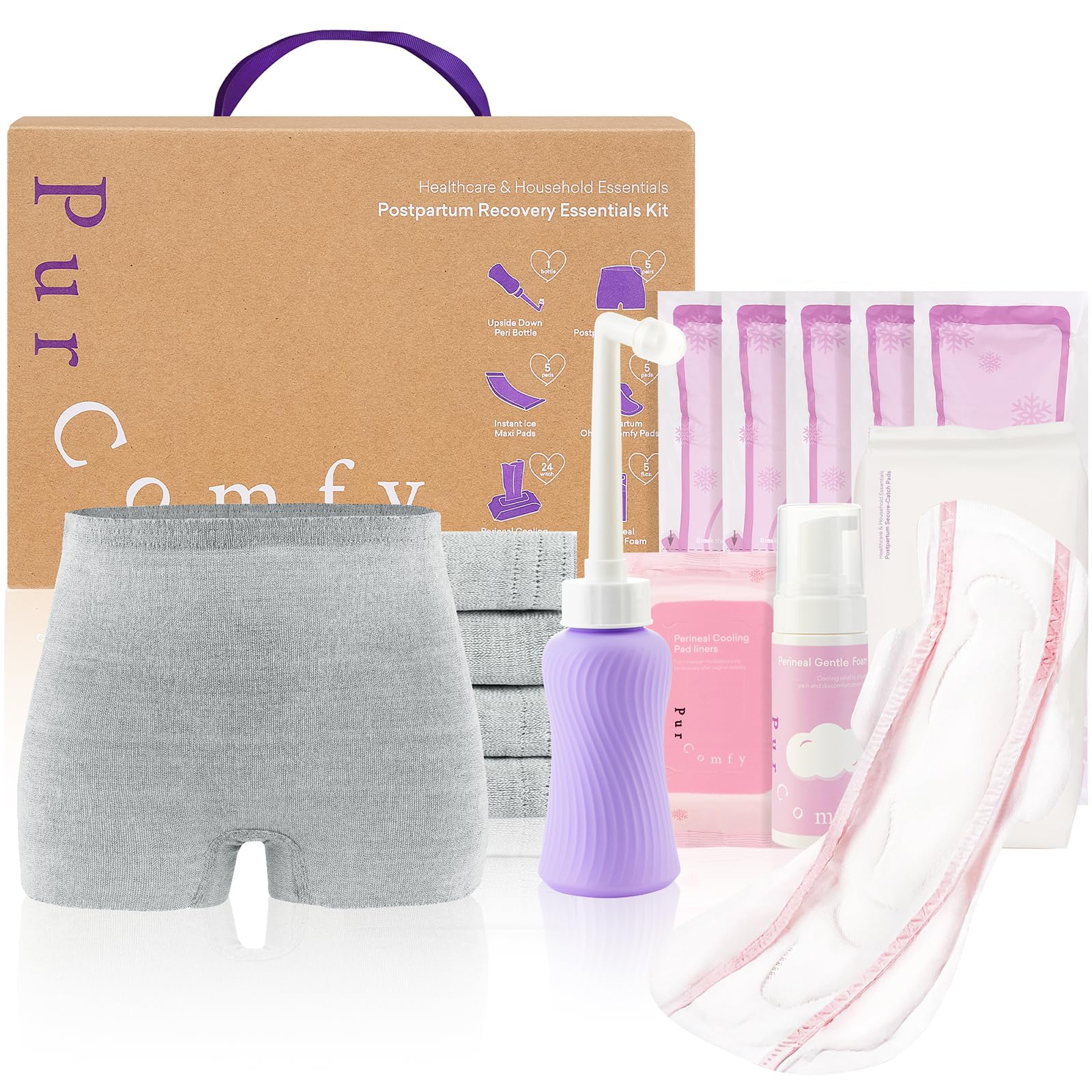 PurComfy upside-down peri-bottle for easy postpartum cleansing