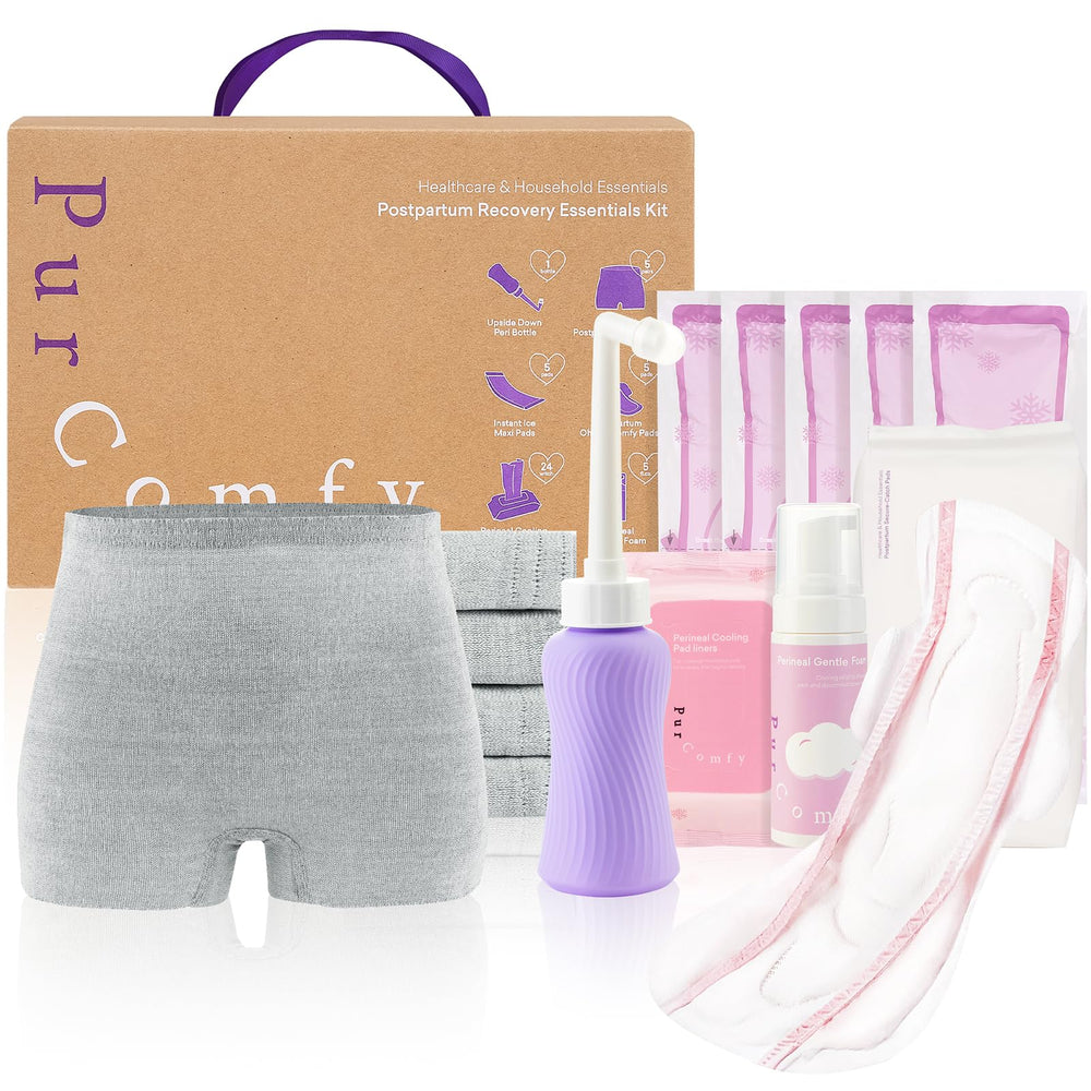 PurComfy upside-down peri-bottle for easy postpartum cleansing