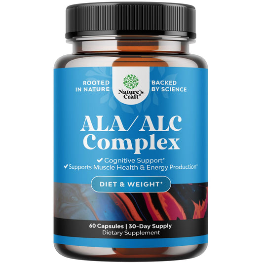 Pure Alpha Lipoic Acid + Acetyl-L-Carnitine bottle – 60 capsules